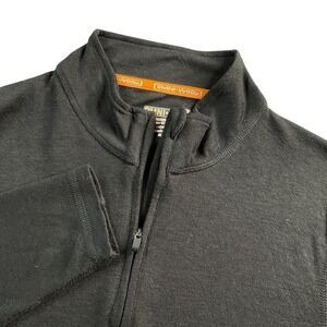 Omniwool Men's Medium Black 1/4 Zip Long Sleeve Merino Wool Blend Base Layer